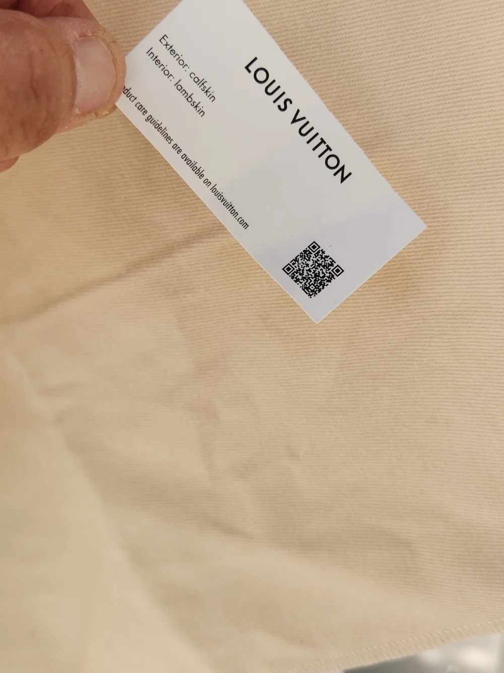 Louis Vuitton Cream Canvas Dust Bag with Teal Logo - Picture 4 of 5